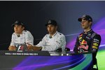 Nico Rosberg (Mercedes), Lewis Hamilton (Mercedes) und Daniel Ricciardo (Red Bull) 