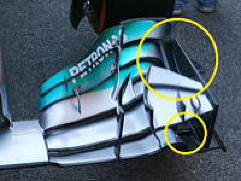 Frontflügel des Mercedes F1 W05 Hybrid