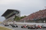 Romain Grosjean (Lotus), Kimi Räikkönen (Ferrari), Felipe Massa (Williams) und Fernando Alonso (Ferrari) 