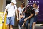 Pastor Maldonado (Lotus) und Felipe Massa (Williams) mit Sohn