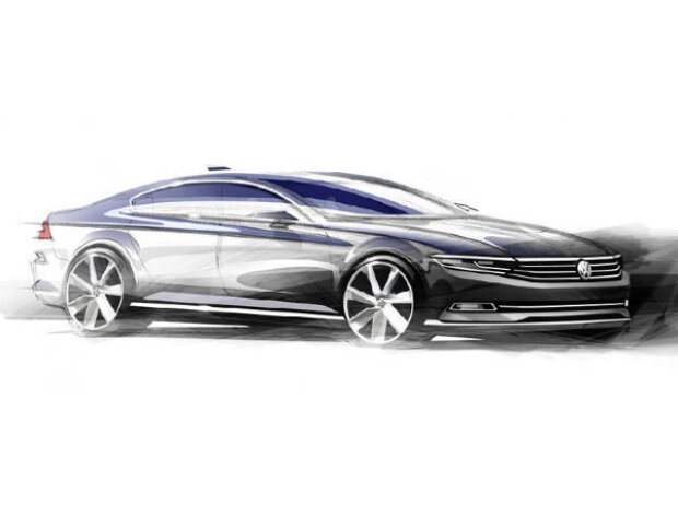 Titel-Bild zur News: Designskizze des neuen VW Passat (B8)