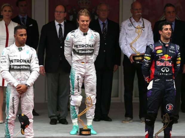 Titel-Bild zur News: Nico Rosberg, Lewis Hamilton, Daniel Ricciardo