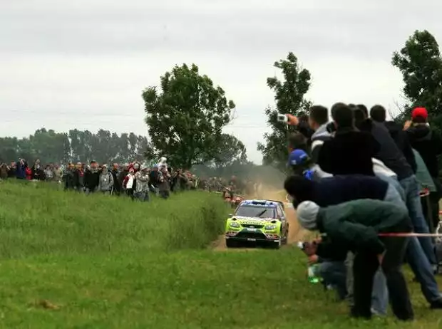 Titel-Bild zur News: Mikko Hirvonen bei der Rallye Polen 2009