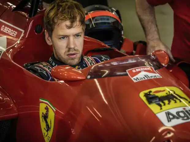 Sebastian Vettel im Ferrari 88C von Gerhard Berger Titel-Bild zur News: Sebastian Vettel im Ferrari 88C von Gerhard Berger