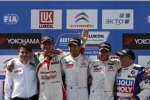 Gabriele Tarquini (Honda), Jose-Maria Lopez (Citroen), Sebastien Loeb (Citroen) und Franz Engstler (Engstler-BMW)