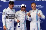 Felipe Massa (Williams) nach fast 6 Jahren wieder auf der Pole-Postion vor Valtteri Bottas (Williams) und Nico Rosberg (Mercedes) 