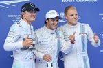 Nico Rosberg (Mercedes), Felipe Massa (Williams) und Valtteri Bottas (Williams) 