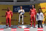 Stefano Coletti (Racing Engineering), Raffaele Marciello (Racing Engineering) und Jean Alesi 