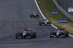 Jean-Eric Vergne (Toro Rosso), Adrian Sutil (Sauber), Esteban Gutierrez (Sauber) und Pastor Maldonado (Lotus) 