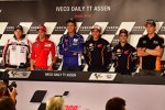 Pressekonferenz: Stefan Bradl, Andrea Dovizioso, Valentino Rossi, Marc Marquez, Daniel Pedrosa und Aleix Espargaro 