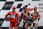 Andrea Dovizioso, Marc Marquez und Daniel Pedrosa 