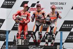 Andrea Dovizioso, Marc Marquez und Daniel Pedrosa 