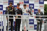 Esteban Ocon, Max Verstappen und Jordan King 