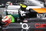 Lewis Hamilton (Mercedes) und Sergio Perez (Force India) 