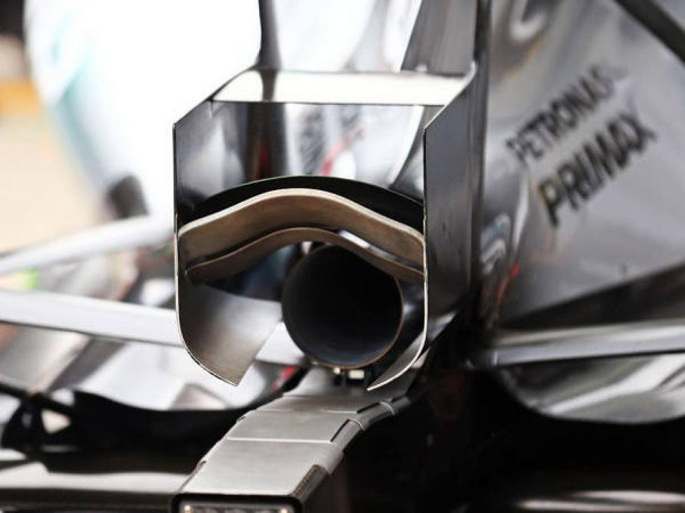 Auspuff des Mercedes F1 W05 Hybrid