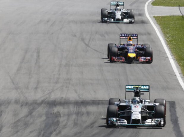 Titel-Bild zur News: Nico Rosberg, Sebastian Vettel, Lewis Hamilton