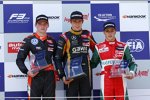 Jordan King, Esteban Ocon und Max Verstappen 