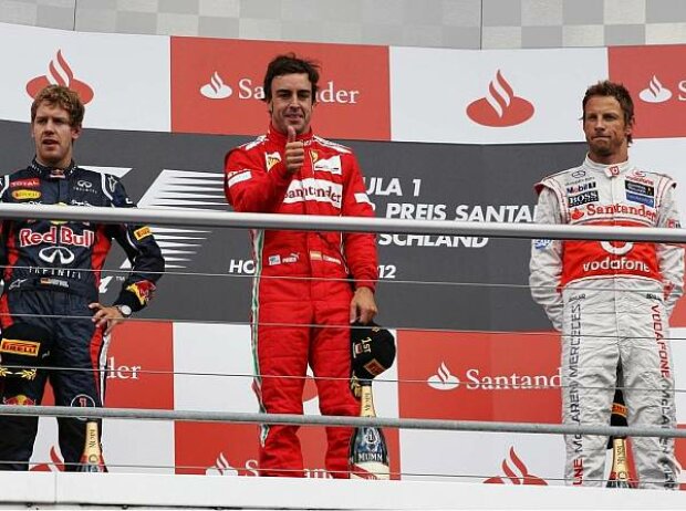 Sebastian Vettel, Fernando Alonso, Jenson Button Sebastian Vettel, Fernando Alonso, Jenson Button