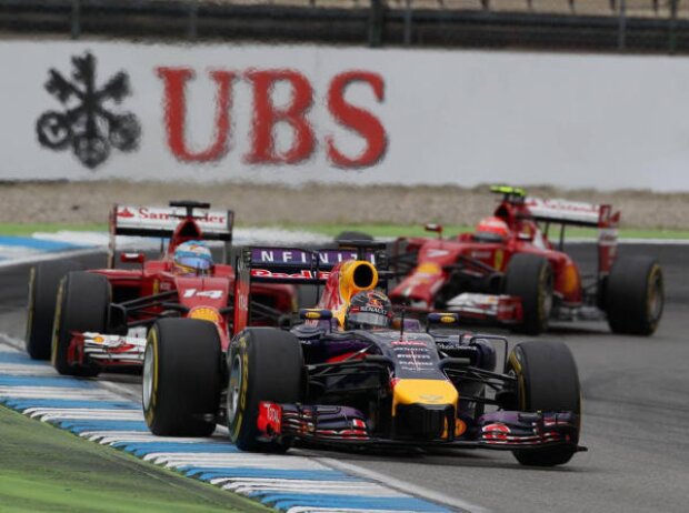 Titel-Bild zur News: Sebastian Vettel, Fernando Alonso, Kimi Räikkönen