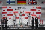 Valtteri Bottas (Williams), Nico Rosberg (Mercedes) und Lewis Hamilton (Mercedes) 