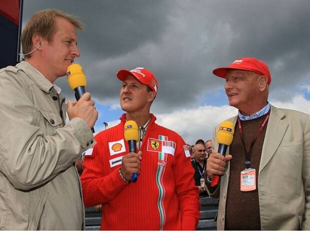Florian König, Michael Schumacher und Niki Lauda Florian König, Michael Schumacher und Niki Lauda