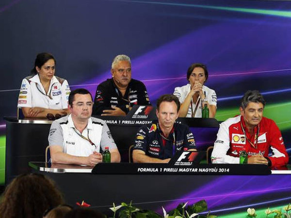 Monisha Kaltenborn, Vijay Mallya, Claire Williams, Eric Boullier, Christian Horner, Marco Mattiacci