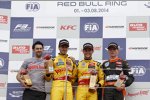 Paul di Resta (HWA-Mercedes), Antonio Giovinazzi, Tom Blomqvist, Max Verstappen und Jake Dennis 