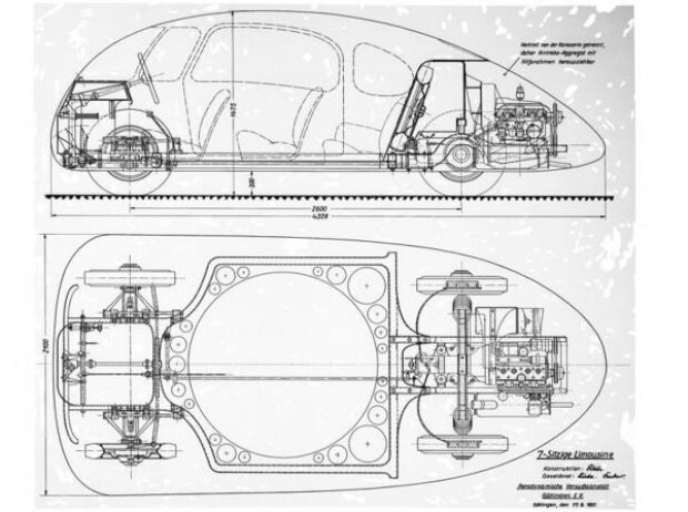 Originalzeichnungen aus dem DLR-Archiv des Schlörwagens