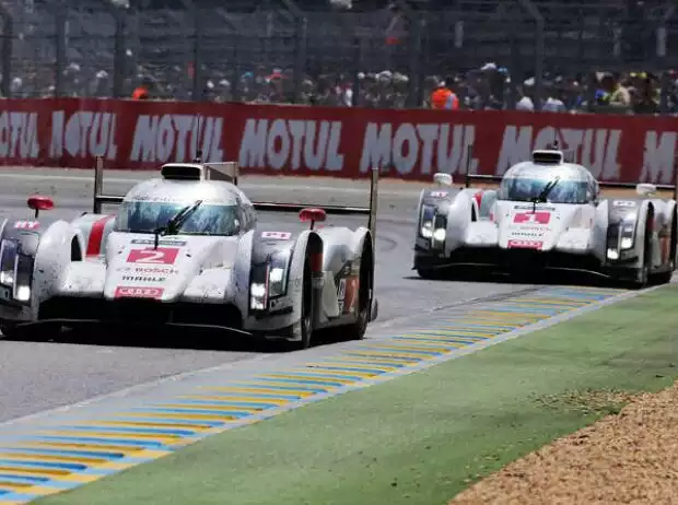 Titel-Bild zur News: Marcel Fässler, Benoit Treluyer, Lucas di Grassi, Tom Kristensen, Marc Gene