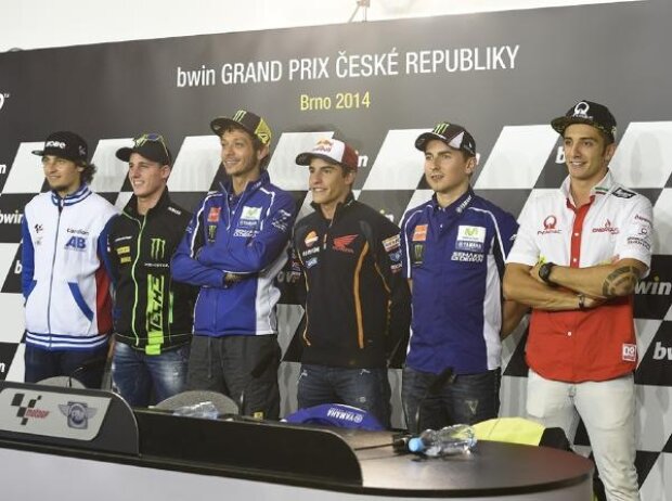 Titel-Bild zur News: Karel Abraham, Pol Espargaro, Valentino Rossi, Marc Marquez, Jorge Lorenzo, Andrea Iannone
