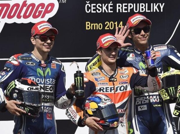 Titel-Bild zur News: Valentino Rossi, Jorge Lorenzo, Daniel Pedrosa