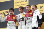 Mike Rockenfeller (Phoenix-Audi), Marco Wittmann (RMG-BMW) und Edoardo Mortara (Abt-Audi) 