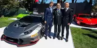 Lamborghini Huracán Super Trofeo mit Stephan Winkelmann, Giampaolo Dallara und Maurzio Reggiani (von links)