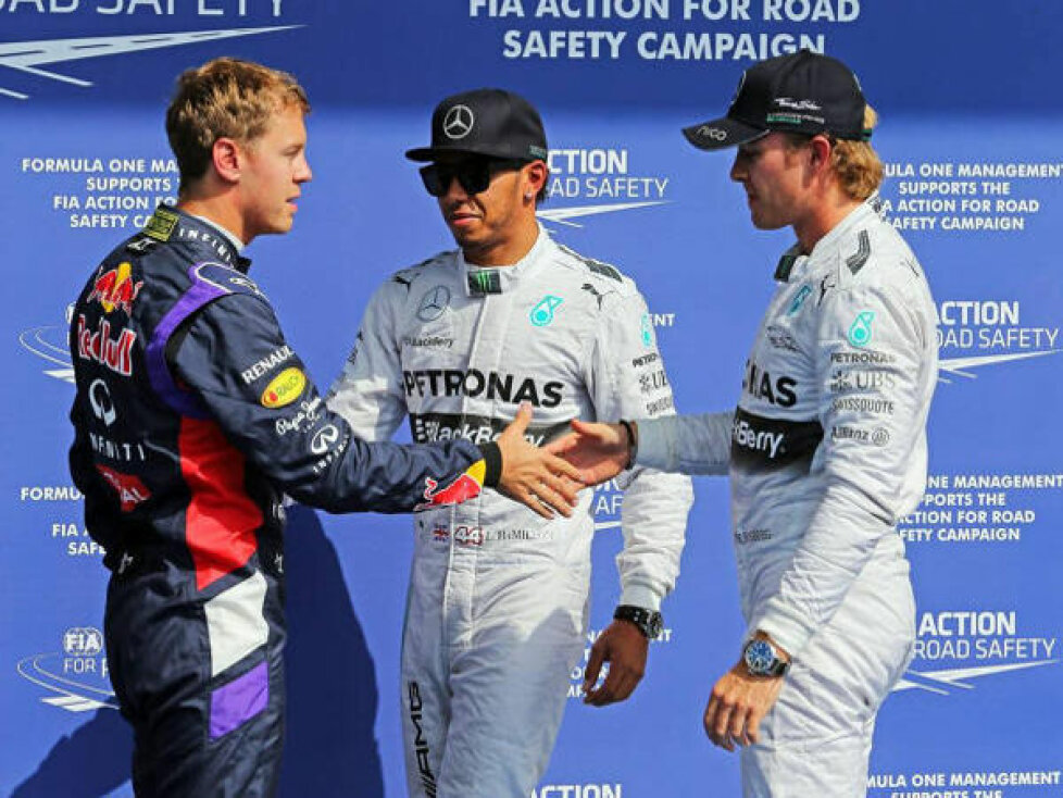 Sebastian Vettel, Lewis Hamilton, Nico Rosberg