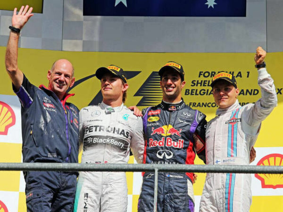Adrian Newey, Nico Rosberg, Daniel Ricciardo, Valtteri Bottas