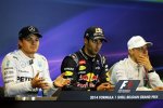 Nico Rosberg (Mercedes), Daniel Ricciardo (Red Bull) und Valtteri Bottas (Williams) 