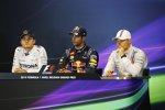 Nico Rosberg (Mercedes), Daniel Ricciardo (Red Bull) und Valtteri Bottas (Williams) 