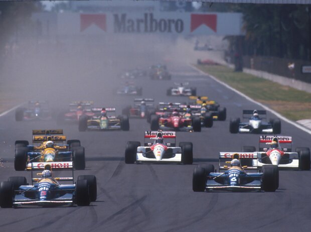 Nigel Mansell, Riccardo Patrese, Gerhard Berger, Michael Schumacher Nigel Mansell, Riccardo Patrese, Gerhard Berger, Michael Schumacher