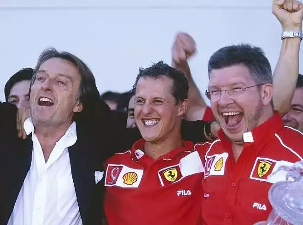 Luca di Montezemolo, Michael Schumacher, Ross Brawn Titel-Bild zur News: Luca di Montezemolo, Michael Schumacher, Ross Brawn