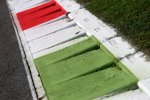 Randsteine in Monza in italienischen Farben