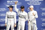 Lewis Hamilton (Mercedes), Nico Rosberg (Mercedes) und Valtteri Bottas (Williams) 