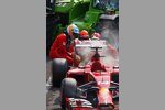 Das Auto von Fernando Alonso (Ferrari) nach dem Ausfall