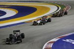 Esteban Gutierrez (Sauber), Sergio Perez (Force India) und Romain Grosjean (Lotus) 