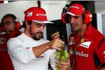 Fernando Alonso (Ferrari) und Marc Gene 