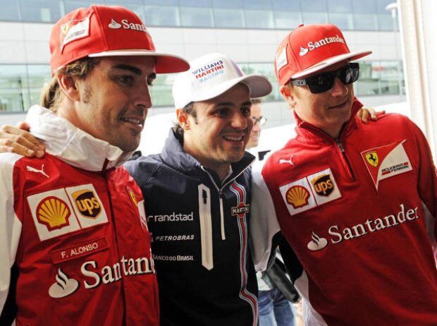 Titel-Bild zur News: Felipe Massa, Fernando Alonso, Kimi Räikkönen