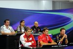 Eric Boullier, Monisha Kaltenborn, Franz Tost, Marco Mattiacci, Graeme Lowdon und Christian Horner 