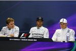 Nico Rosberg (Mercedes), Lewis Hamilton (Mercedes) und Valtteri Bottas (Williams) 