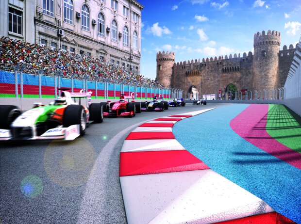 Tilke-Fotomontage: Grand Prix von Europa, Baku, Aserbaidschan Tilke-Fotomontage: Grand Prix von Europa, Baku, Aserbaidschan