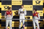 Mattias Ekström (Abt-Audi-Sportsline), Marco Wittmann (RMG-BMW) und Mike Rockenfeller (Phoenix-Audi) 