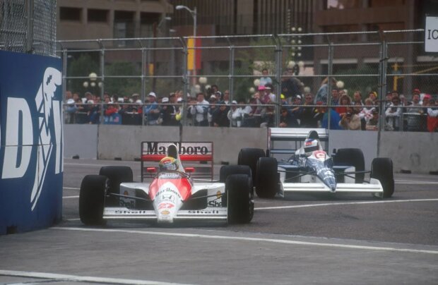 Jean Alesi McLaren McLaren Mercedes F1 ~Ayrton Senna (McLaren) und Jean Alesi (Tyrrell) in Phoenix 1990~ Jean Alesi McLaren McLaren Mercedes F1 ~Ayrton Senna (McLaren) und Jean Alesi (Tyrrell) in Phoenix 1990~